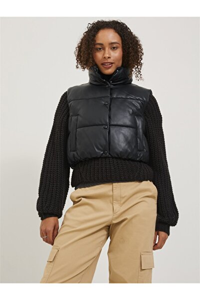 Jack & Jones Jack&Jones Jjxx Women's Crop Oversized Faux Leather Vest