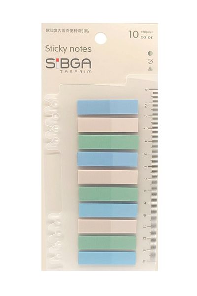 sibga tasarım Transparent Colored Post-It Note Paper - 200 Sheets Bookmark Sticker