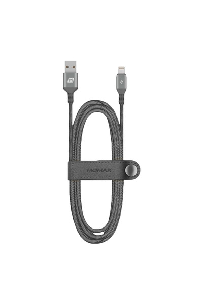 Momax كابل USB مضفر ثلاثي لـ iPhone Elite بطول 1.2 متر - أسود