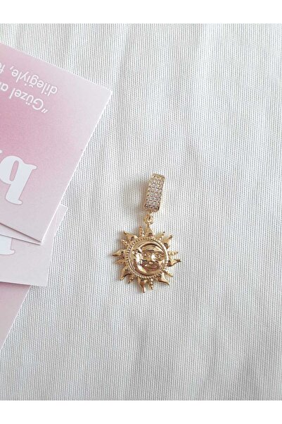 bijoux uniques Çelik Ajda Bilezik Ay&Güneş Figürlü Gold Charm&Kolye Ucu