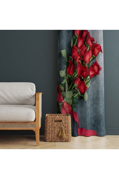 yok yok evim eve dair her şey Rose Harness Stylish Background Curtain