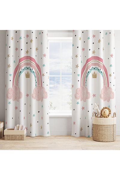yok yok evim eve dair her şey Rainbow Special Design Background Curtain