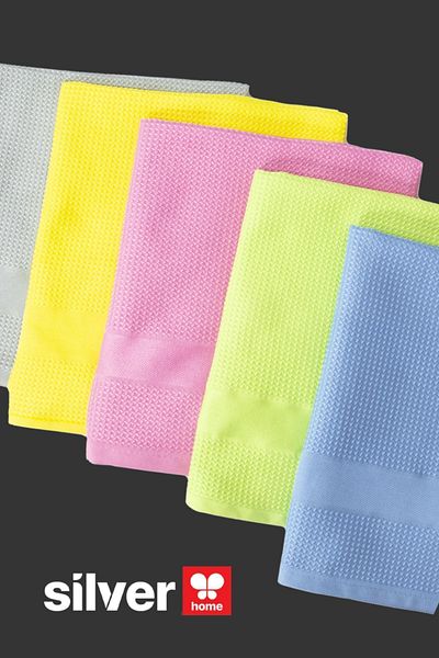 Silver Microfiber 5 Pieces Decorative Glass Cloth
