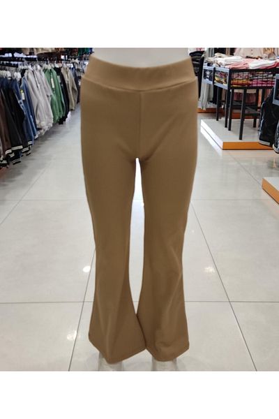 Yonca Çocuk 0114 Spanish Leg Girl's Trousers Ribbed Leggings