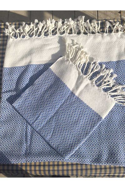 Peacock Set de 2 sarong și sarong țesut negru 100% bumbac (100x180cm, 50x100cm)