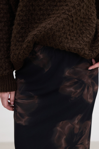 Manuka Lótusz mintás Midi tüll szoknya