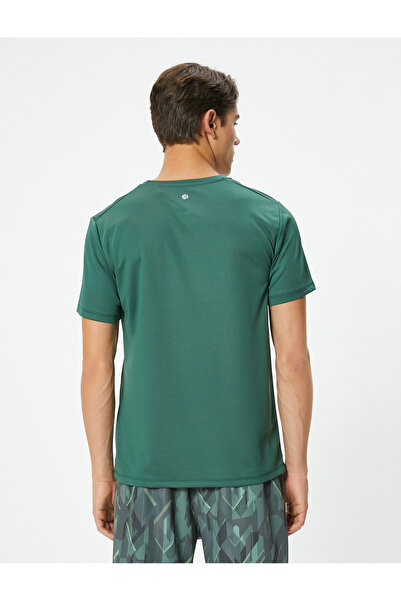 Koton Αθλητικό μπλουζάκι με λεπτομέρεια με λαιμόκοψη κοντό μανίκι