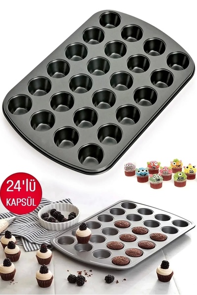 Berdina Home Muffin Kalıbı 24'lü Cupcake Kapsülü Fırın Mini Kek Browni Kekstr...