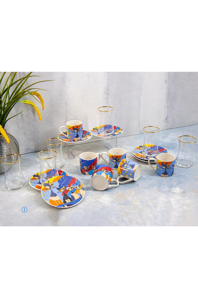 Mondecor MUBA CONSEPT LİVE CATS 18 PARÇA ÇAY VE KAHVE FİNCANI TAKIMI