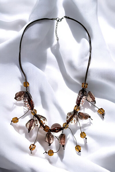 PETEK AKSESUAR SAÇAKLI AKRİLİK İP KOLYE