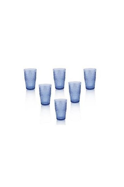 Lucky Art Alice 6-Piece Navy Blue Glass Drinking Cup Set