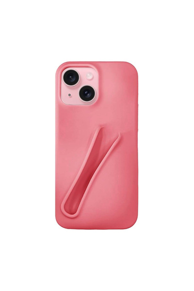 Deilmi iPhone 15 Kılıf Lips Seri Silikon Kapak Lip Gloss Uyumlu