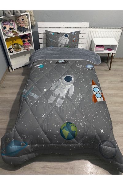 yok yok evim eve dair her şey Σετ ύπνου Welsoft Fluffy διπλής όψης με μοτίβο ASTRONAUT