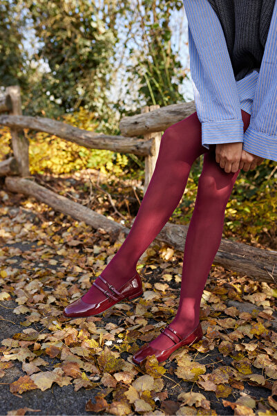 ANGELİNA JONES CERRY KADIN BORDO RUGAN MINI TOPUKLU BABET