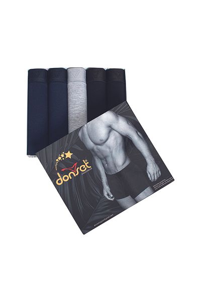 donset Ανδρικά μοτίβα Oversized Boxer - ΠΑΚΕΤΟ ΕΙΔΙΚΟ ΠΑΚΕΤΟ σε ειδικό κουτί των 5