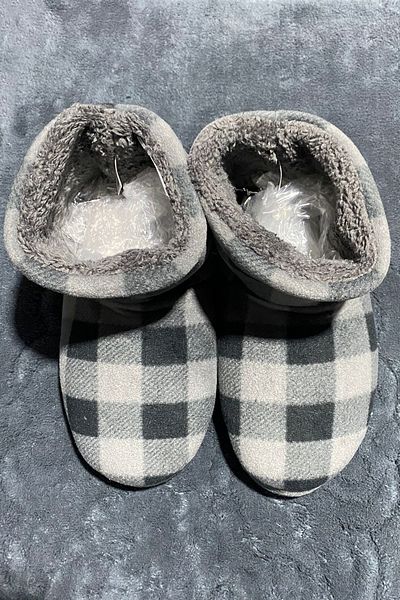 fluffy Мъжки зимни домашни ботуши на каре