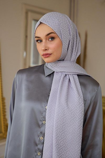 İpekhan Συλλογή Silky Jacquard Shawl Lavender Grey Summer Sparkle - 9017-17