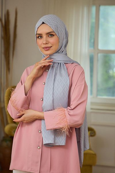 İpekhan Colectia Silky Jacquard Shawl Silver - Summer Sparkle 9015-08