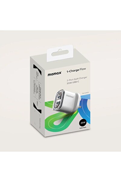 Momax 1-Charge Flow GaN Wall Charger 2-Port USB-C 35W - White