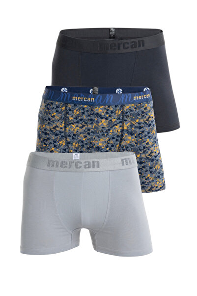 Mercan 3 قطع بوكسر رجالي من القطن والليكرا متعدد الألوان (خطر أنثراسايت رمادي)