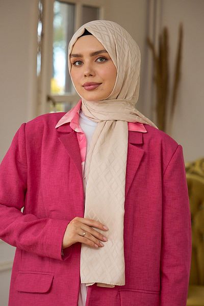 İpekhan Συλλογή Silky Jacquard Shawl Ivory Summer Sparkle - 9015-12