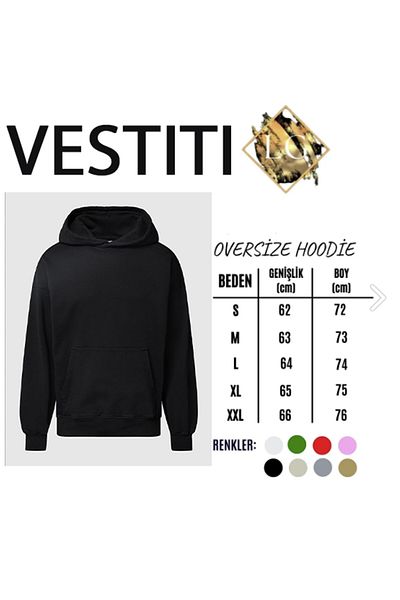LA GULER Φούτερ Unisex Oversize - Εκτυπωμένο, Σαρδόνικο 3 νημάτων