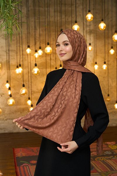 İpekhan Συλλογή Silky Jacquard Shawl Brown Summer Sparkle - 9014-22
