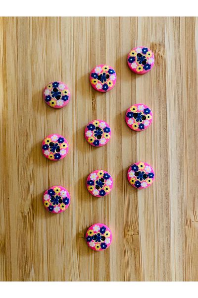 Kartopu Patterned Soft Button 13 mm 10 Pkt. Color: Orange.