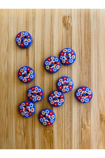 Kartopu Patterned Soft Button 13 mm 7 Pkt. Color: Purple.