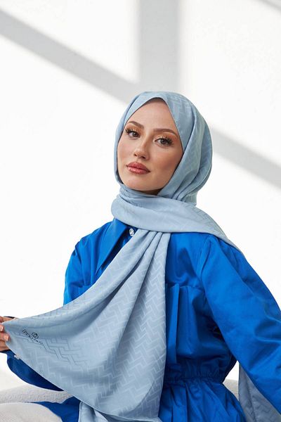İpekhan Lego cu model șal jacquard albastru gheață - 9004-08