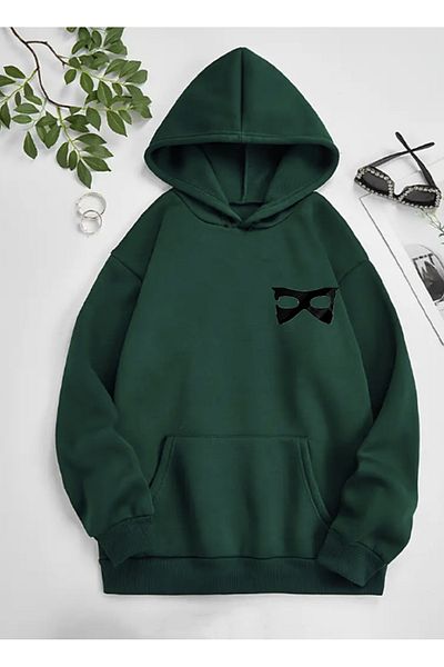 LA GULER Φούτερ Unisex Oversize - Εκτυπωμένο, Σαρδόνικο 3 νημάτων