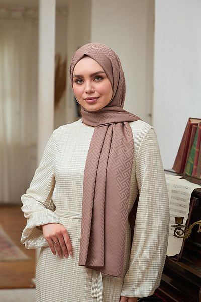İpekhan Συλλογή Silky Jacquard Mink - Summer Radiance Shawl Outdoor 9017-08