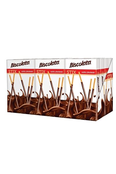Biscolata Sütlü Çubuk Bisküvili Çikolata Kaplamalı Stıx 27,5 Gram x 16 Adet (...