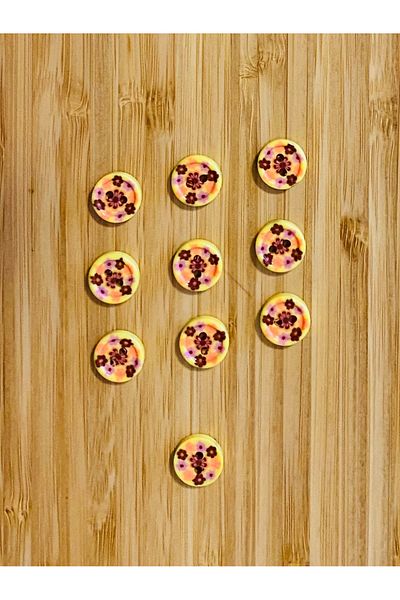 Kartopu Patterned Soft Button 13 mm 10 Pkt. Color: Yellow.