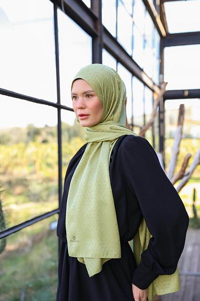 İpekhan Exen Pattern Silky Jacquard Shawl Çağla 9011-16