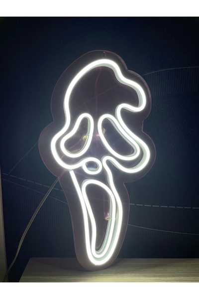 Disa Neon Led Duvar Dekoratif Aydınlatma -korku, Maske, Çığlık, 17x23cm-