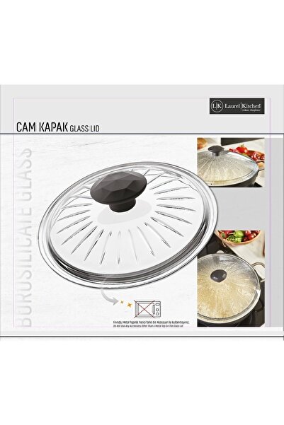 L K Laurel Kitchen Borcam Kapak Isıya Dayanıklı Tava Tencere Ve Sahan Uyumlu ...