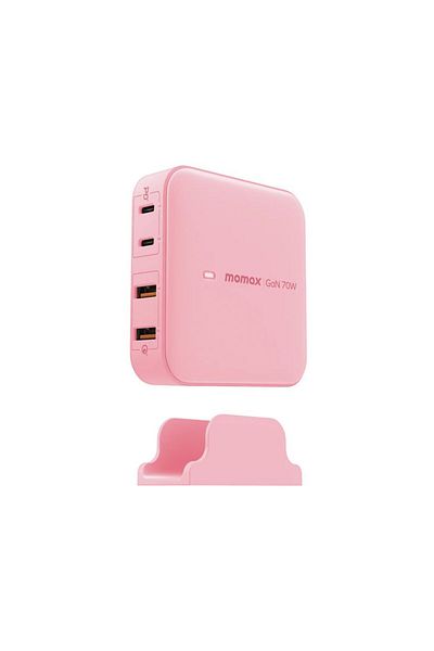 Momax Oneplug Desktop Charger With GaN 4-Port 70W - Pink