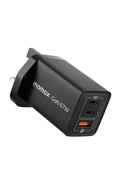 Momax ? OnePlug? 67W? 3-Port? GaN? Charger? - Black