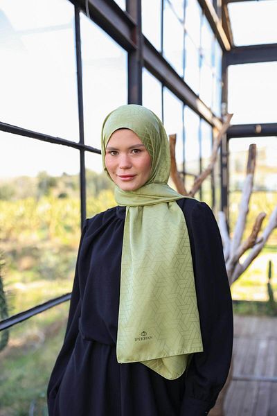 İpekhan Exen Pattern Silky Jacquard Shawl Çağla 9011-16