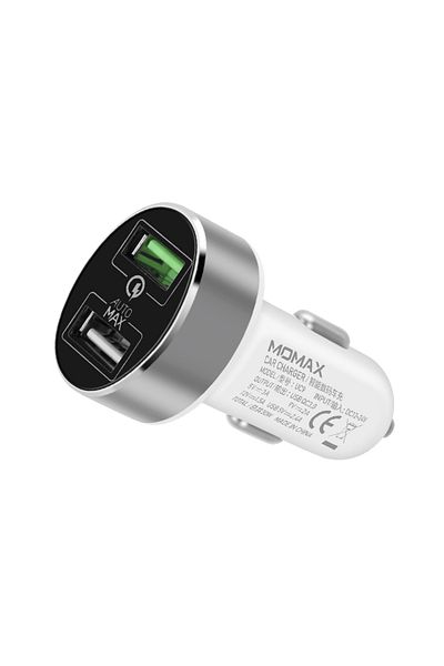 Momax UC series Dual-port Fast Car Charger - White