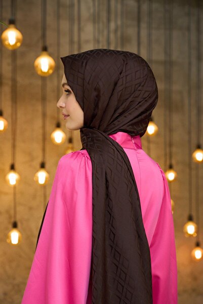 İpekhan Yaz Işıltısı Koleksiyonu İpeksi Jakar Şal Acı Kahve 9015-01