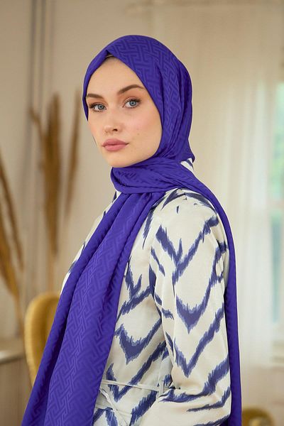 İpekhan Şal jacquard mătăsos albastru noapte - colecţia Summer Sparkle 9017-12