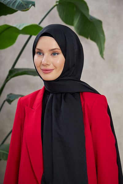 İpekhan Novvela Pattern Silky Jacquard Shawl Μαύρο 9008-03