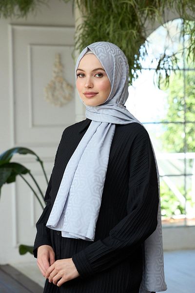 İpekhan Συλλογή Silky Jacquard Shawl Silver - Summer Sparkle 9013-15