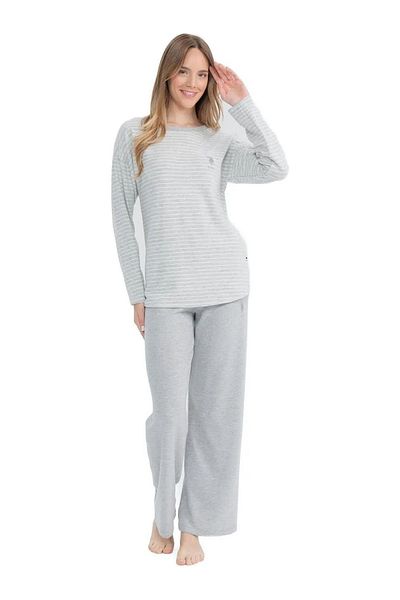 U.S. Polo Assn. Costum de pijama cu mânecă lungă pentru femei, cu licență de POLO SUA, țesătură termică cu textura moale