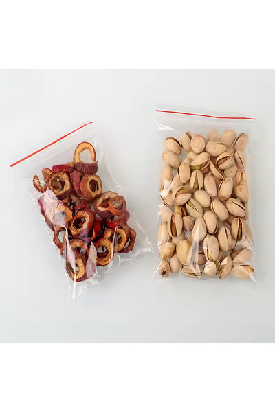 HG Tedarik 100 Adet 8X10 Cm Şeffaf Kilitli Poşet, Kına Çerez Kuruyemiş Poşeti, Kilitli Torba