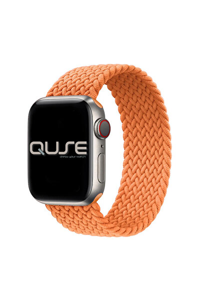 Quse Apple Watch 46mm/45mm/44mm & Series 1-3 42mm ile Uyumlu Örgü Solo Loop K...