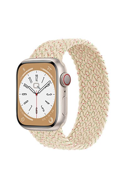 Quse Apple Watch 41mm/40mm/38mm & Series 10/11 42mm Uyumlu Örgü Solo Loop Kor...