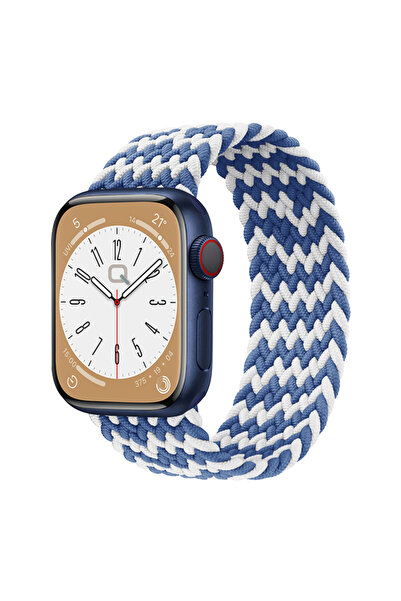 Quse Apple Watch 46mm/45mm/44mm & Series 1-3 42mm ile Uyumlu Örgü Solo Loop K...
